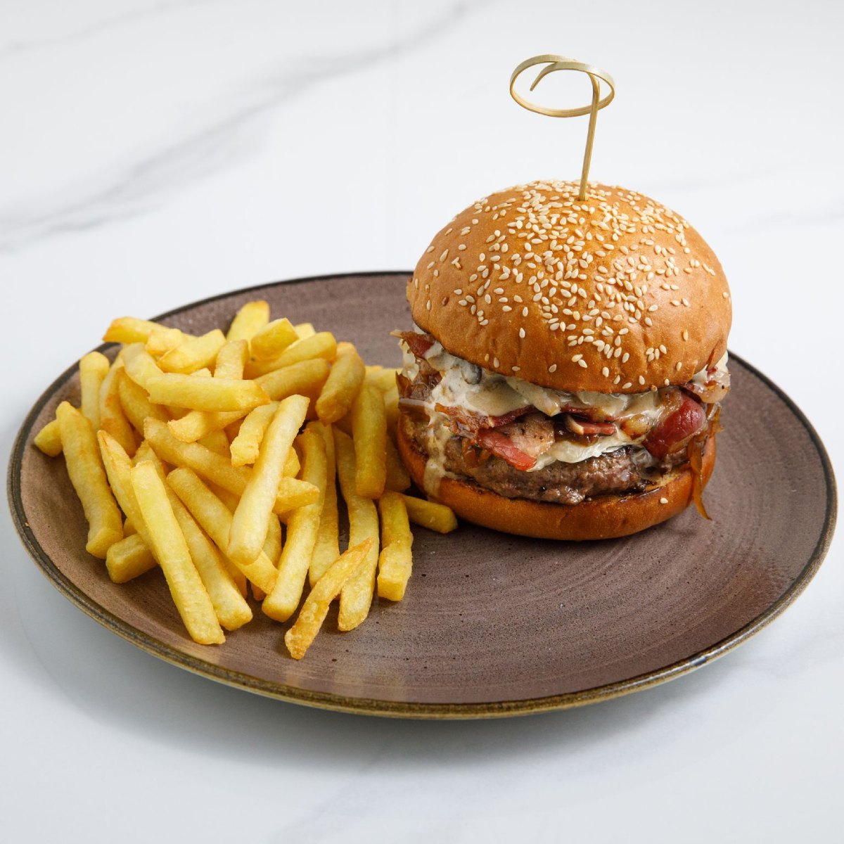Mushroom Brie Beef Burger