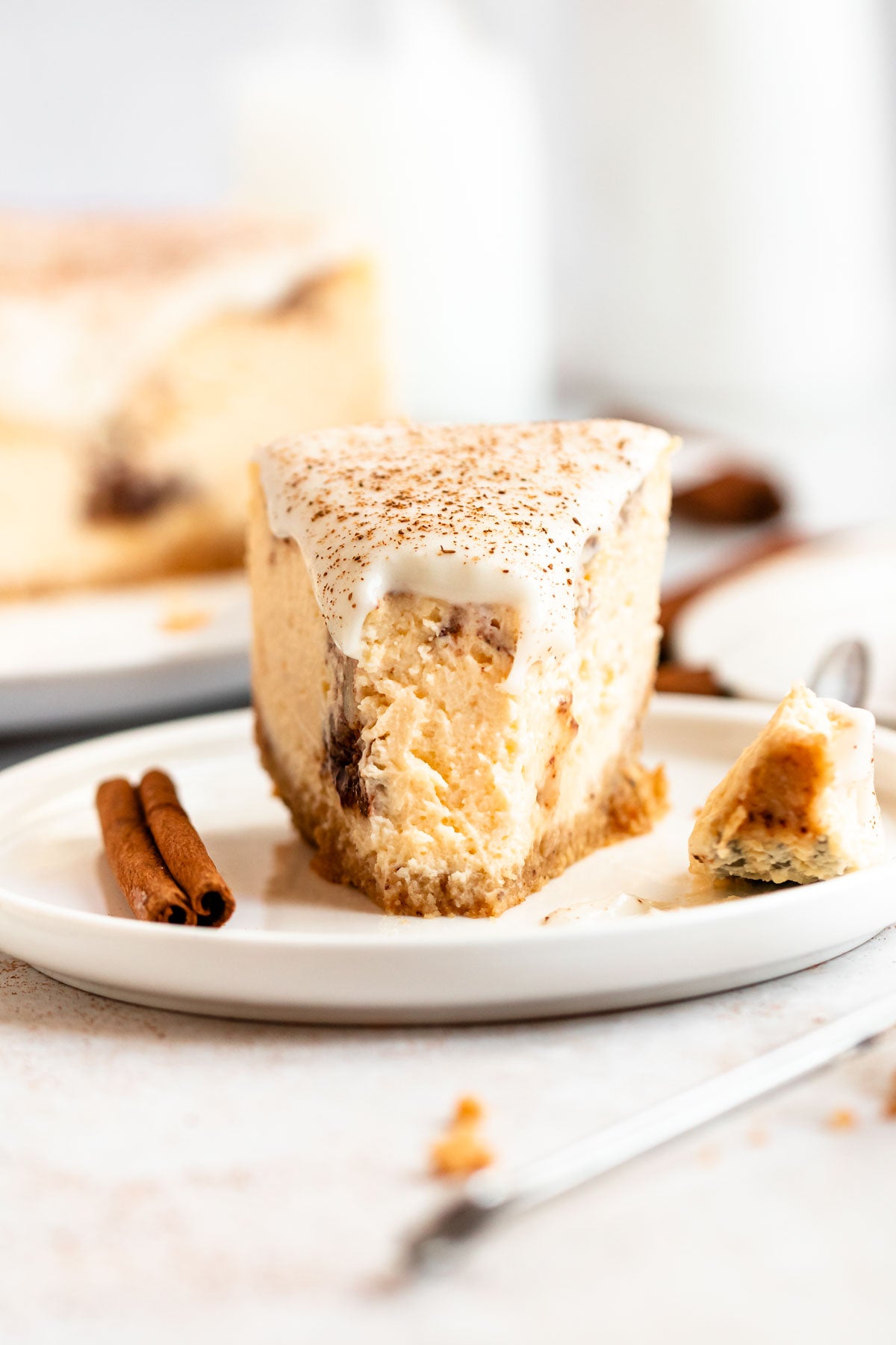 Cinnamon Cream cheesecake piece