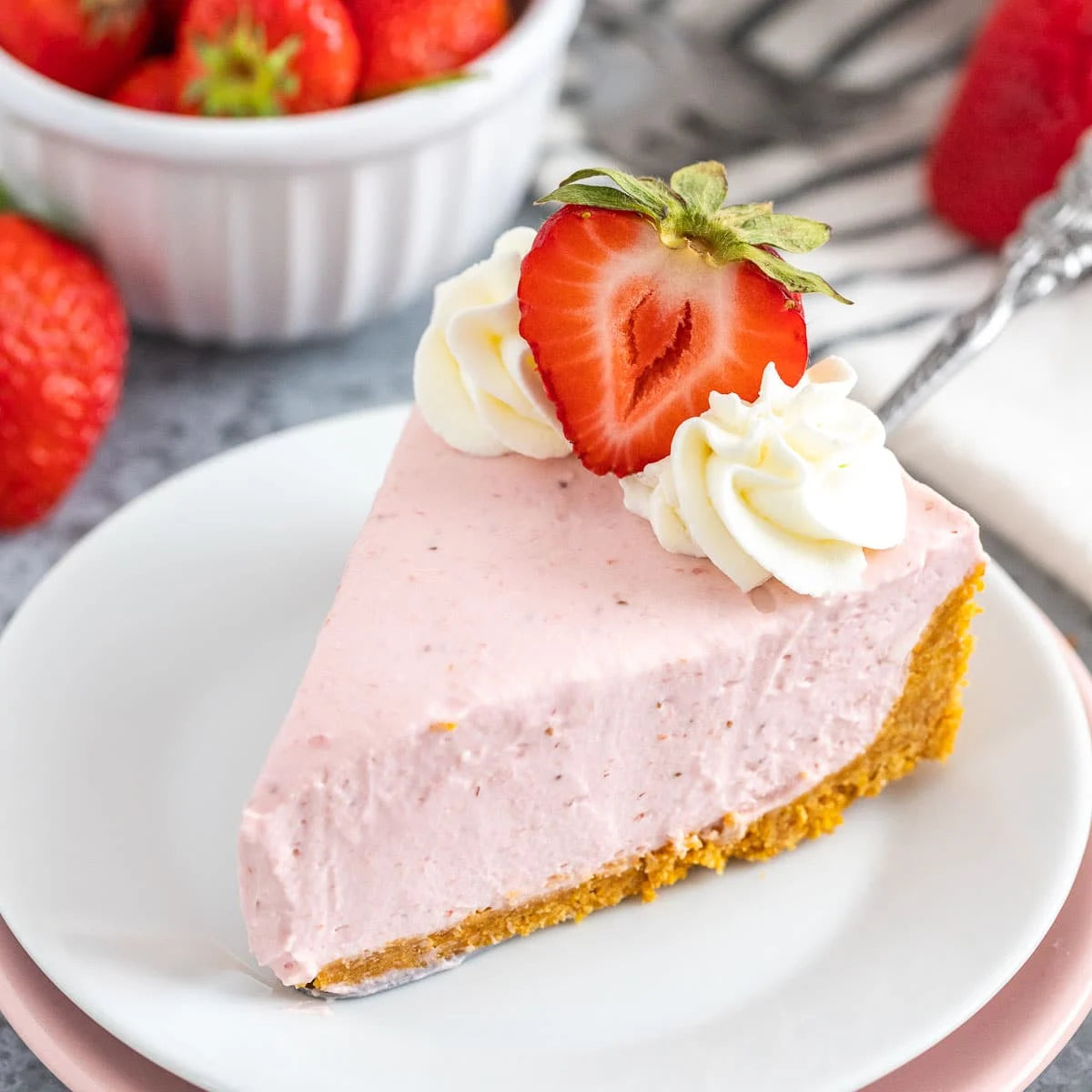 Strawberry cheesecake piece